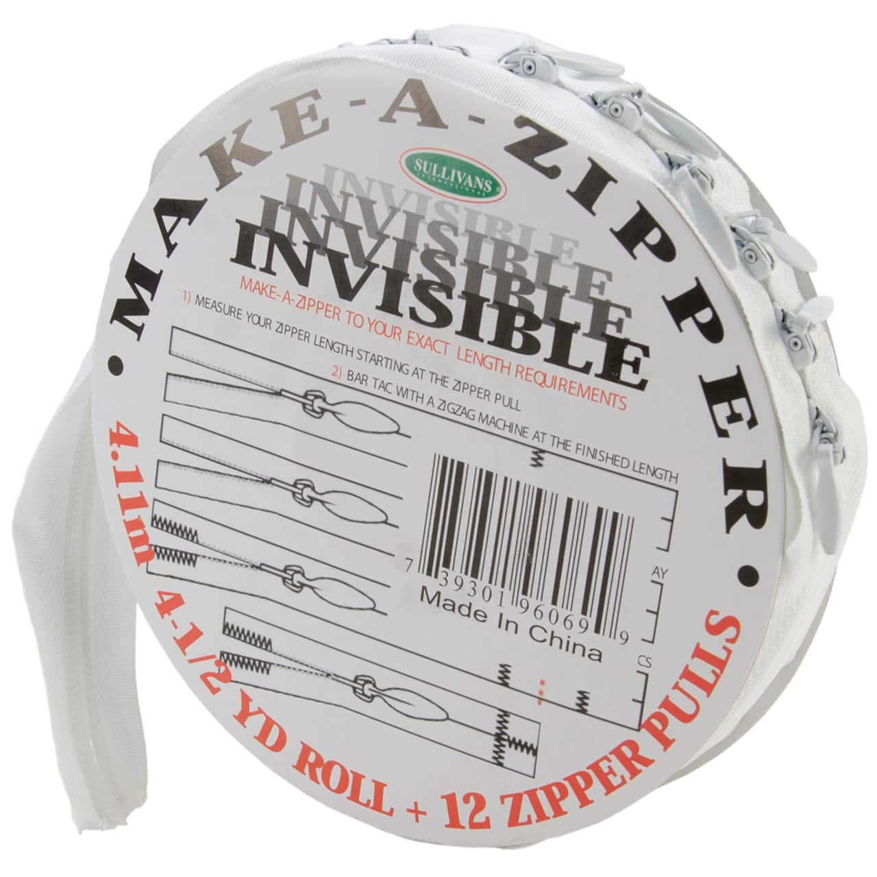 Sullivans Invisible 4.5yd. Make-A-Zipper Set Roll